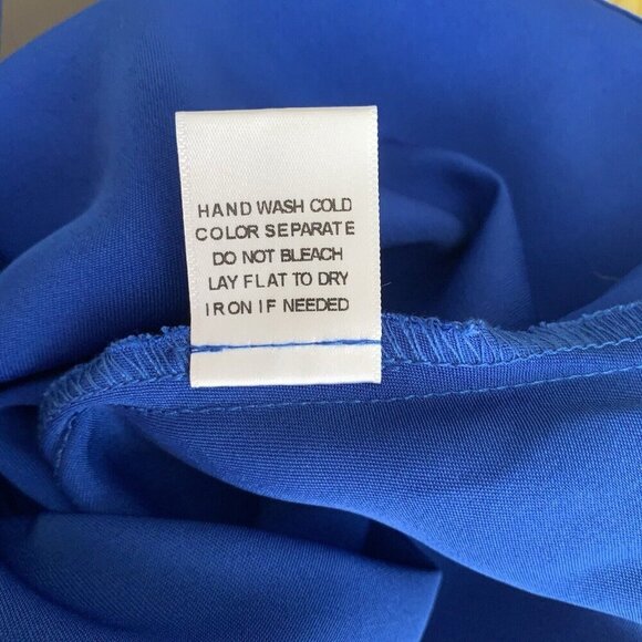 LE LIS Royal Blue Crystal Strap Drape Neck Satin Halter Top Size Medium NWT - Picture 11 of 14